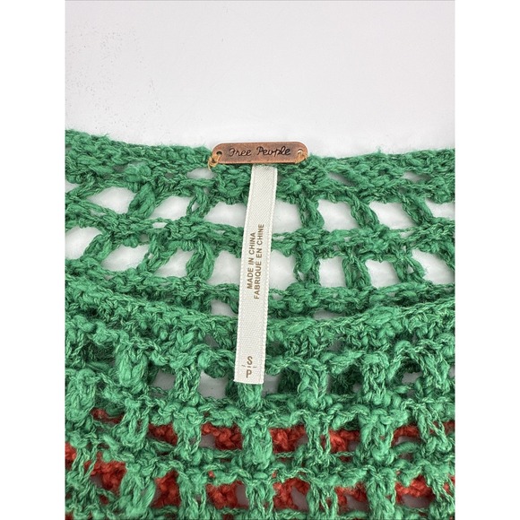Free People Sweater Women M Crochet Knit Multicolor Boho Pullover Festival - Picture 6 of 7
